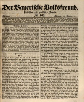 Der bayerische Volksfreund Mittwoch 14. Oktober 1846