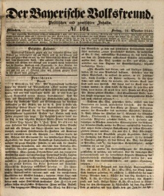 Der bayerische Volksfreund Freitag 16. Oktober 1846