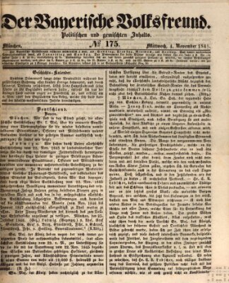 Der bayerische Volksfreund Mittwoch 4. November 1846