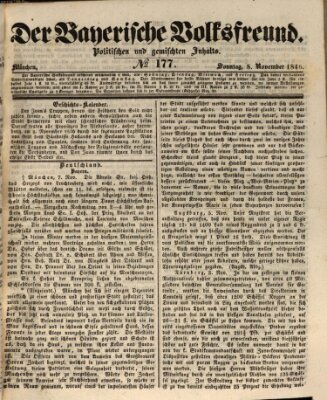 Der bayerische Volksfreund Sonntag 8. November 1846