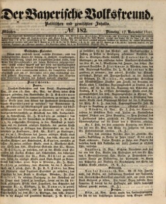 Der bayerische Volksfreund Dienstag 17. November 1846