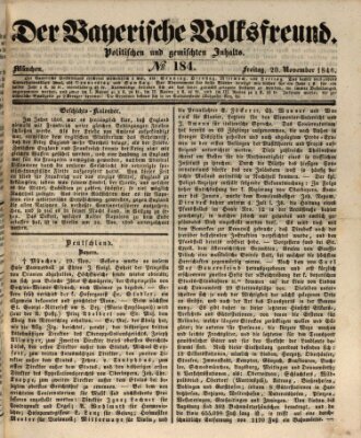 Der bayerische Volksfreund Freitag 20. November 1846