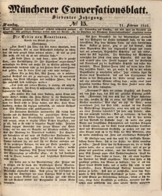 Der bayerische Volksfreund Samstag 21. Februar 1846