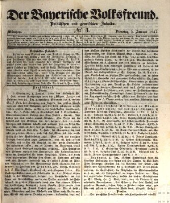 Der bayerische Volksfreund Dienstag 5. Januar 1847