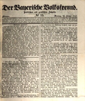 Der bayerische Volksfreund Dienstag 26. Januar 1847