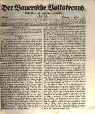 Der bayerische Volksfreund Dienstag 2. März 1847