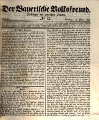 Der bayerische Volksfreund Sonntag 14. März 1847