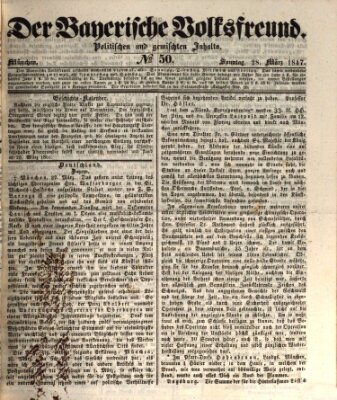 Der bayerische Volksfreund Sonntag 28. März 1847