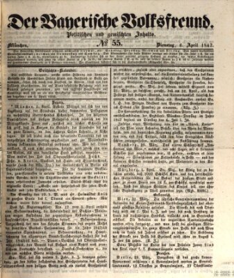 Der bayerische Volksfreund Dienstag 6. April 1847