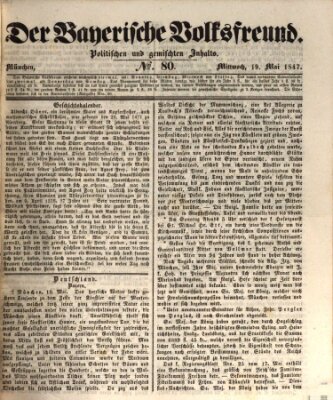 Der bayerische Volksfreund Mittwoch 19. Mai 1847