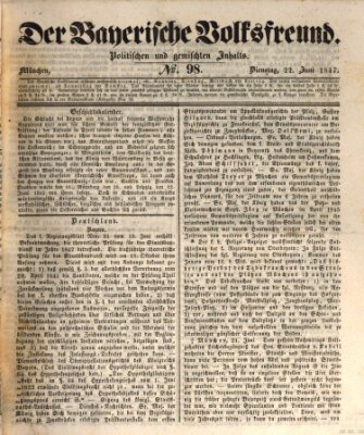 Der bayerische Volksfreund Dienstag 22. Juni 1847