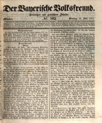 Der bayerische Volksfreund Dienstag 29. Juni 1847