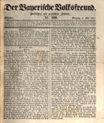 Der bayerische Volksfreund Dienstag 6. Juli 1847