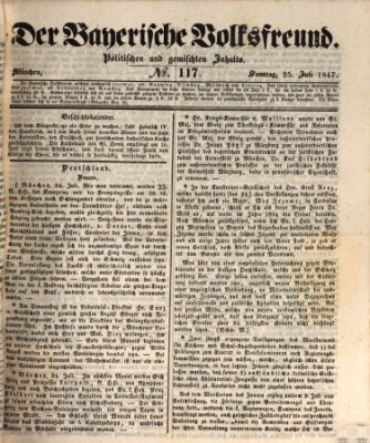 Der bayerische Volksfreund Sonntag 25. Juli 1847