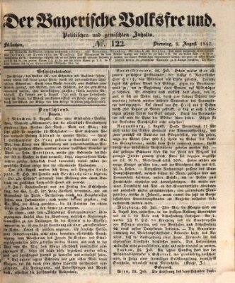 Der bayerische Volksfreund Dienstag 3. August 1847