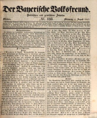 Der bayerische Volksfreund Mittwoch 4. August 1847