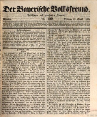 Der bayerische Volksfreund Sonntag 15. August 1847