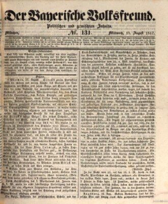 Der bayerische Volksfreund Mittwoch 18. August 1847