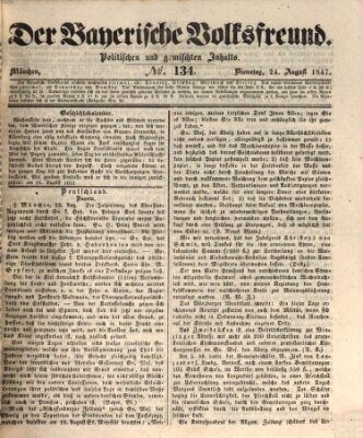 Der bayerische Volksfreund Dienstag 24. August 1847