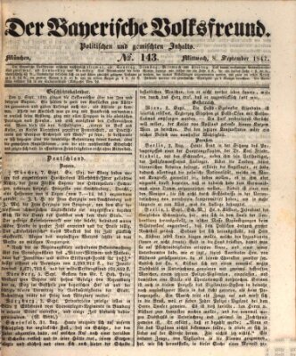 Der bayerische Volksfreund Mittwoch 8. September 1847