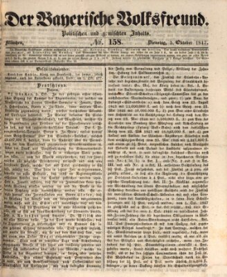 Der bayerische Volksfreund Dienstag 5. Oktober 1847