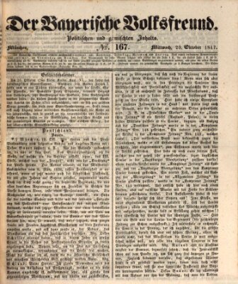 Der bayerische Volksfreund Mittwoch 20. Oktober 1847