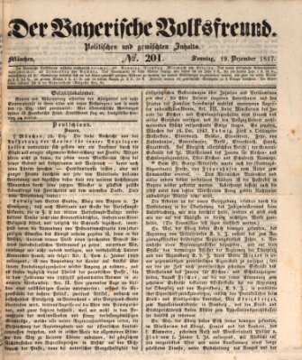 Der bayerische Volksfreund Sonntag 19. Dezember 1847