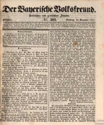 Der bayerische Volksfreund Sonntag 26. Dezember 1847