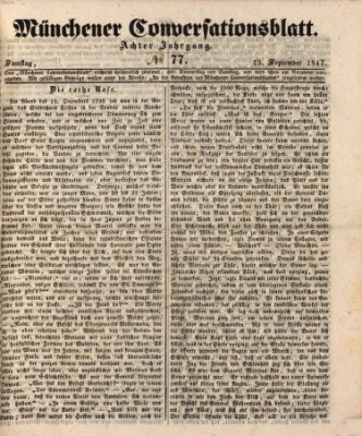 Der bayerische Volksfreund Samstag 25. September 1847