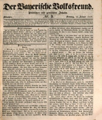 Der bayerische Volksfreund Sonntag 16. Januar 1848