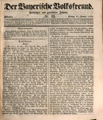 Der bayerische Volksfreund Freitag 21. Januar 1848