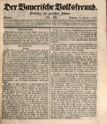 Der bayerische Volksfreund Sonntag 23. Januar 1848