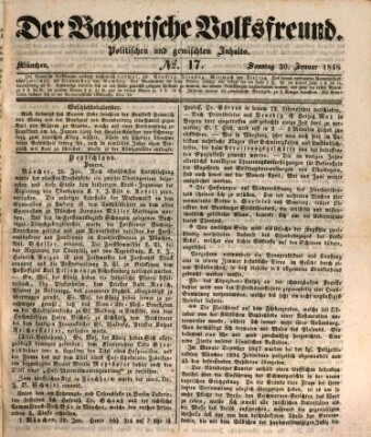 Der bayerische Volksfreund Sonntag 30. Januar 1848