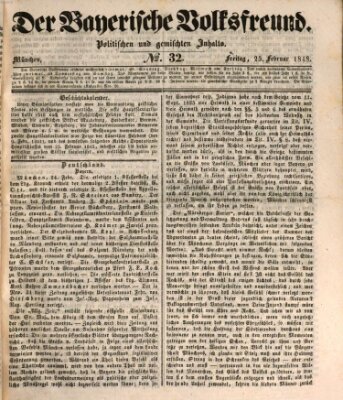 Der bayerische Volksfreund Freitag 25. Februar 1848