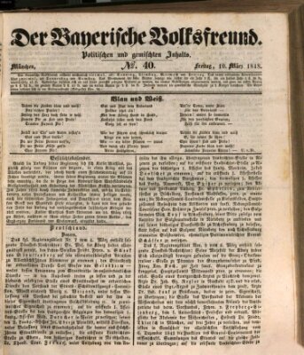 Der bayerische Volksfreund Freitag 10. März 1848