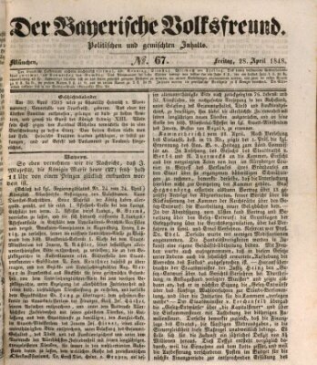 Der bayerische Volksfreund Freitag 28. April 1848