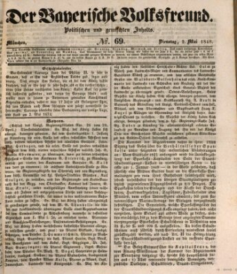 Der bayerische Volksfreund Dienstag 2. Mai 1848