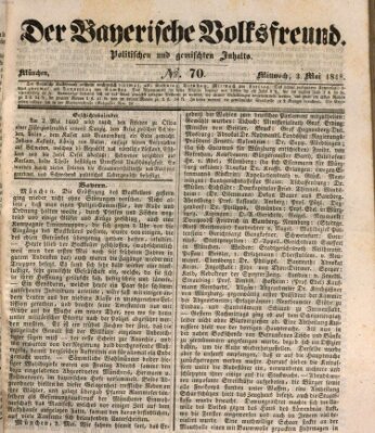 Der bayerische Volksfreund Mittwoch 3. Mai 1848