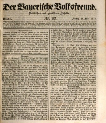 Der bayerische Volksfreund Freitag 26. Mai 1848