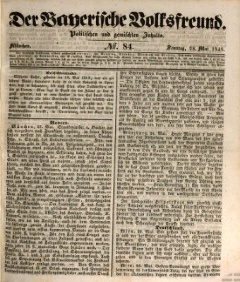 Der bayerische Volksfreund Sonntag 28. Mai 1848