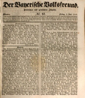 Der bayerische Volksfreund Freitag 2. Juni 1848