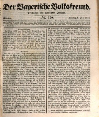 Der bayerische Volksfreund Sonntag 9. Juli 1848