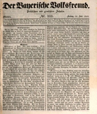 Der bayerische Volksfreund Freitag 14. Juli 1848