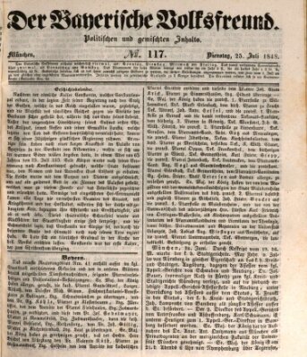 Der bayerische Volksfreund Dienstag 25. Juli 1848