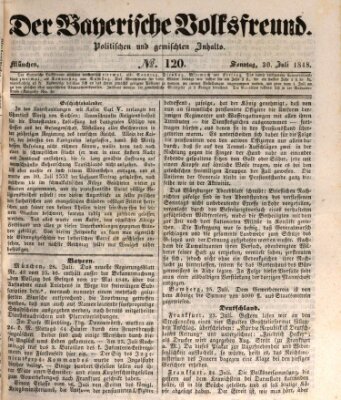 Der bayerische Volksfreund Sonntag 30. Juli 1848