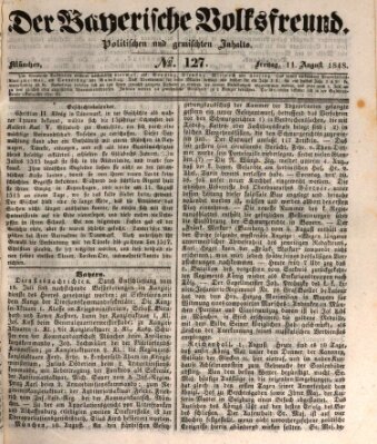 Der bayerische Volksfreund Freitag 11. August 1848