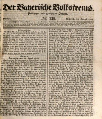 Der bayerische Volksfreund Mittwoch 30. August 1848