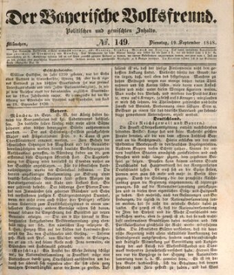 Der bayerische Volksfreund Dienstag 19. September 1848