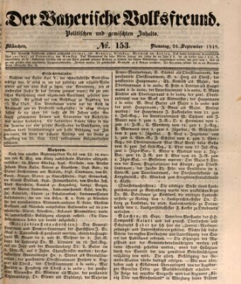 Der bayerische Volksfreund Dienstag 26. September 1848