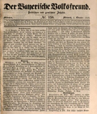 Der bayerische Volksfreund Mittwoch 4. Oktober 1848